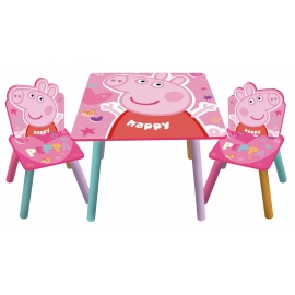 Set masuta si 2 scaunele Peppa Pig BBXPP13984