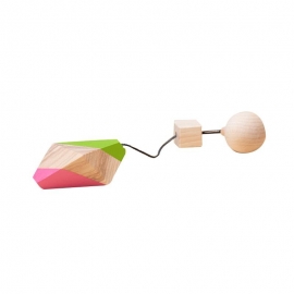 Jucarie Montessori din lemn, octaedru pentru centru activitati, roz-verde, Mobbli KDGMBL-FG-CL-05