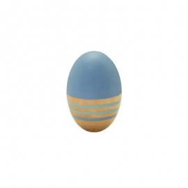 Maraca jucarie muzicala in forma de ou, din lemn, albastra, MAMAMEMO KDGAS83530
