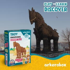 Arkerobox - Set arheologic educational si puzzle 3D, Grecia Antica, Calul Troian JEMARK2179