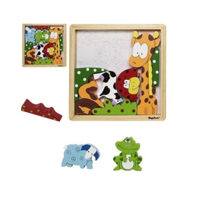 Joc puzzle din lemn Animale BBX380609