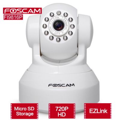 Foscam FI9816P (Plug&amp;Play) Wireless N 720P HD, H.264, IR Cut, SD Card, audio (alb) - CDN00030