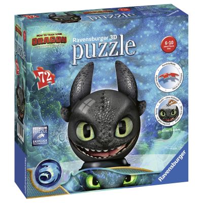 PUZZLE 3D DRAGONS III_TOOTHLESS, 72 PIESE - ARTRVS3D11145