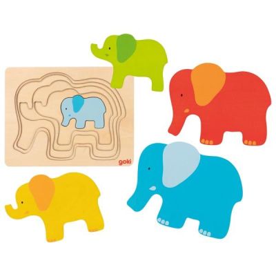 Puzzle stratificat Elefantii - OKEGOKI57450