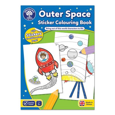 Carte de colorat cu activitati in limba engleza si abtibilduri In Spatiu OUTER SPACE - ORCB12
