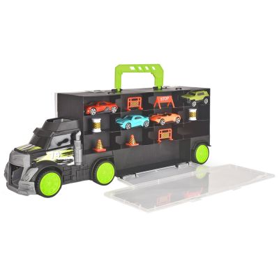 Camion dickie toys carry and store transporter cu 4 masinute si accesorii hubs203747007