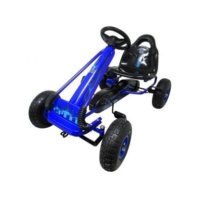 Kart cu pedale gokart, 3-6 ani, roti pneumatice din cauciuc, frana de mana, g3 r-sport - albastru edeedifs588ablue