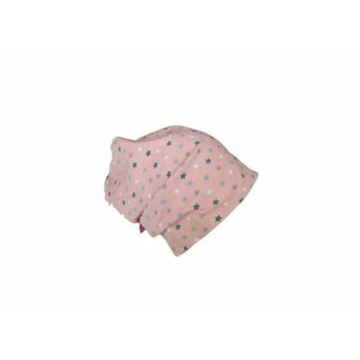 Caciula Pink Stars, cu bordura, in strat dublu, 46-48 cm KDECDB1836PIST