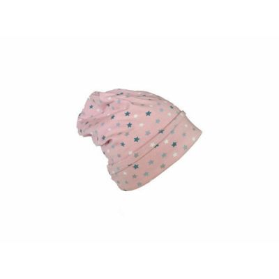 Caciula Pink Stars, cu bordura, in strat dublu, 35-39 cm KDECDB36PIST