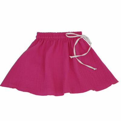 Fustita de vara pentru fete, din muselina, Pink Pop, 80-86 cm (12-18 luni) KDEFMF1218BLD