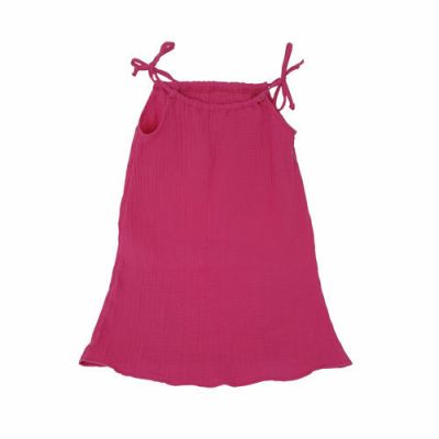 Rochie de vara cu snur pentru fetite, din muselina, Pink Pop, 12-18 luni KDERM1218BLD