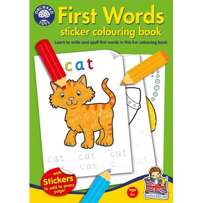 Carte de colorat cu activitati in limba engleza si abtibilduri Primele cuvinte FIRST WORDS - ORCB04