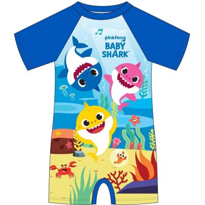 Costum de baie UV cu maneci scurte si fermoar Baby Shark EPLUSM EPMBS5244061 BBJEPMBS5244061_Albastru_110/116