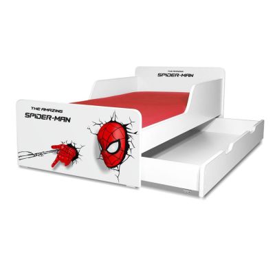Pat pentru Baieti 2-12 ani Start Spiderman, varianta cu sertar inclus - PC-P-SPM-SRT-80