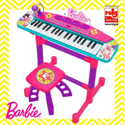 Keyboard cu microfon si scaunel barbie rg4411