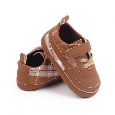 Pantofiori maro pentru baietei - Plaid MDD2779-1-c5