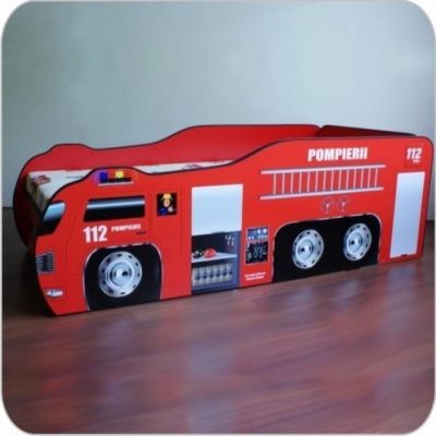 Pat copii tip Masina de Pompieri varsta 2-8 ani PC042